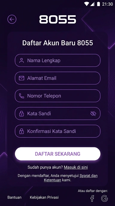 Cara Mudah Daftar Akun Baru 8055 di Android