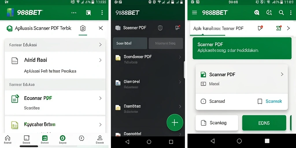 Antarmuka aplikasi Scanner PDF 988BET yang user-friendly dan efektif.