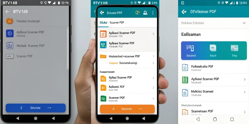 Screenshot BTV168 menampilkan antarmuka pemindaian PDF yang intuitif.