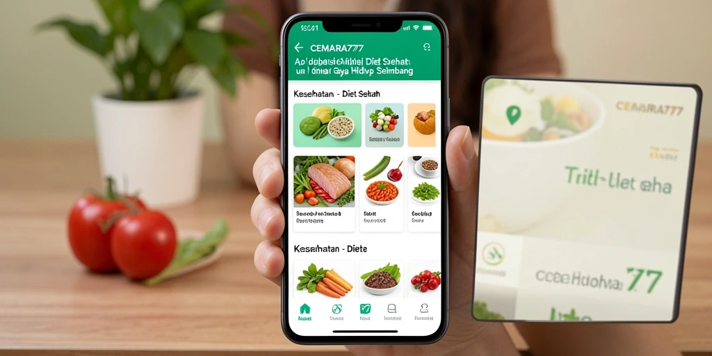 Antarmuka aplikasi CEMARA777 yang sederhana dan fungsional untuk diet sehat.
