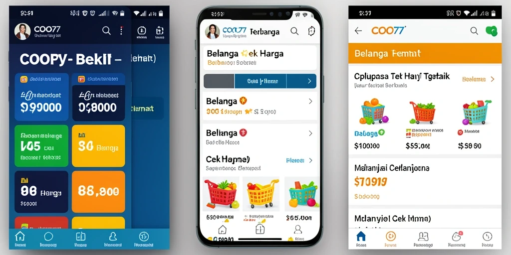 Tampilan antarmuka COO77 yang memudahkan pencarian harga.