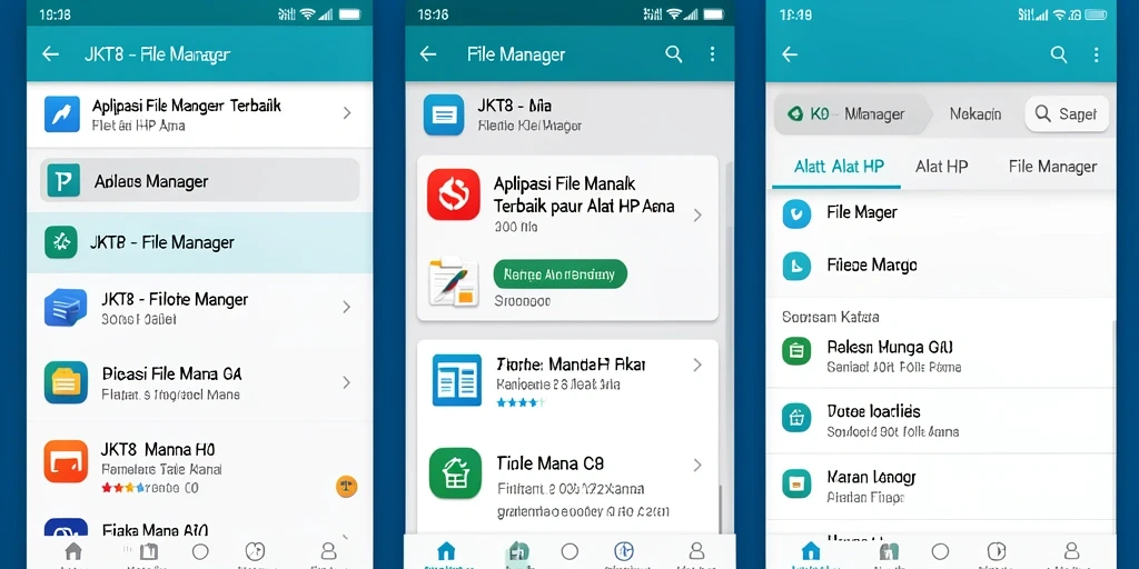Tampilan antarmuka utama aplikasi File Manager JKT8.
