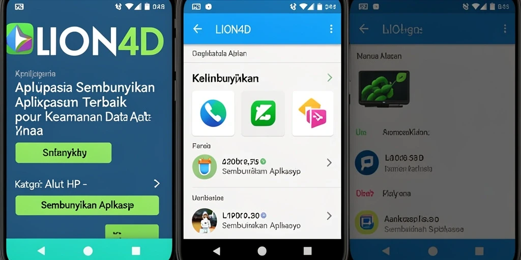 Screenshot antarmuka utama LION4D yang menunjukkan fungsi menyembunyikan aplikasi.