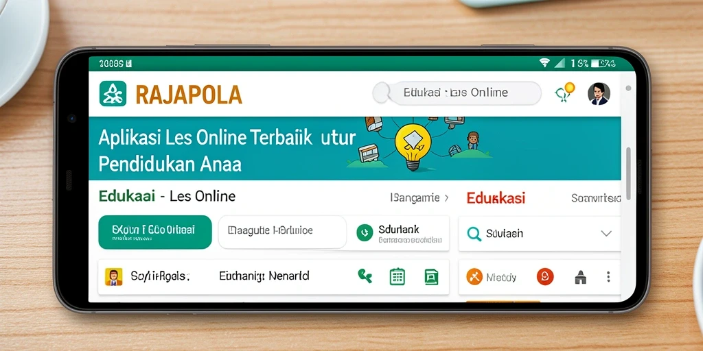 Tampilan antarmuka aplikasi Les Online RAJAPOLA yang modern dan ramah pengguna.