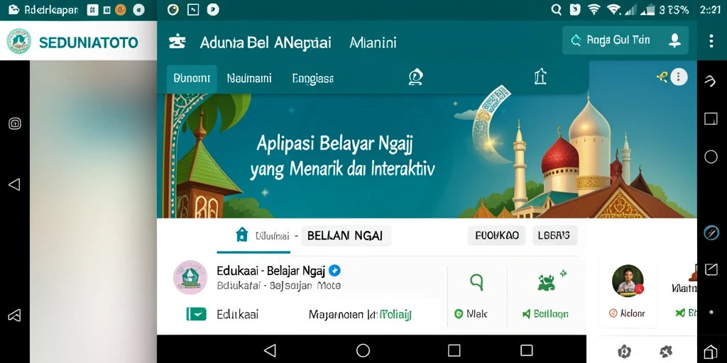 Antarmuka aplikasi SEDUNIATOTO saat belajar Ngaji.